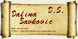 Dafina Savković vizit kartica